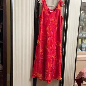 Jessica Red and Orange Floral Maxi Dress